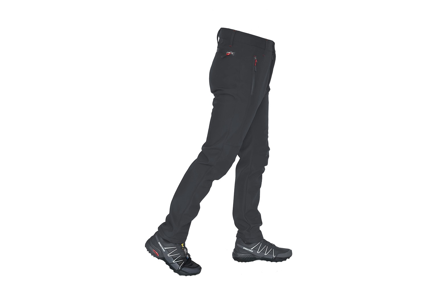 Antrasit softshell kışlık iş pantolonu yan görünüm