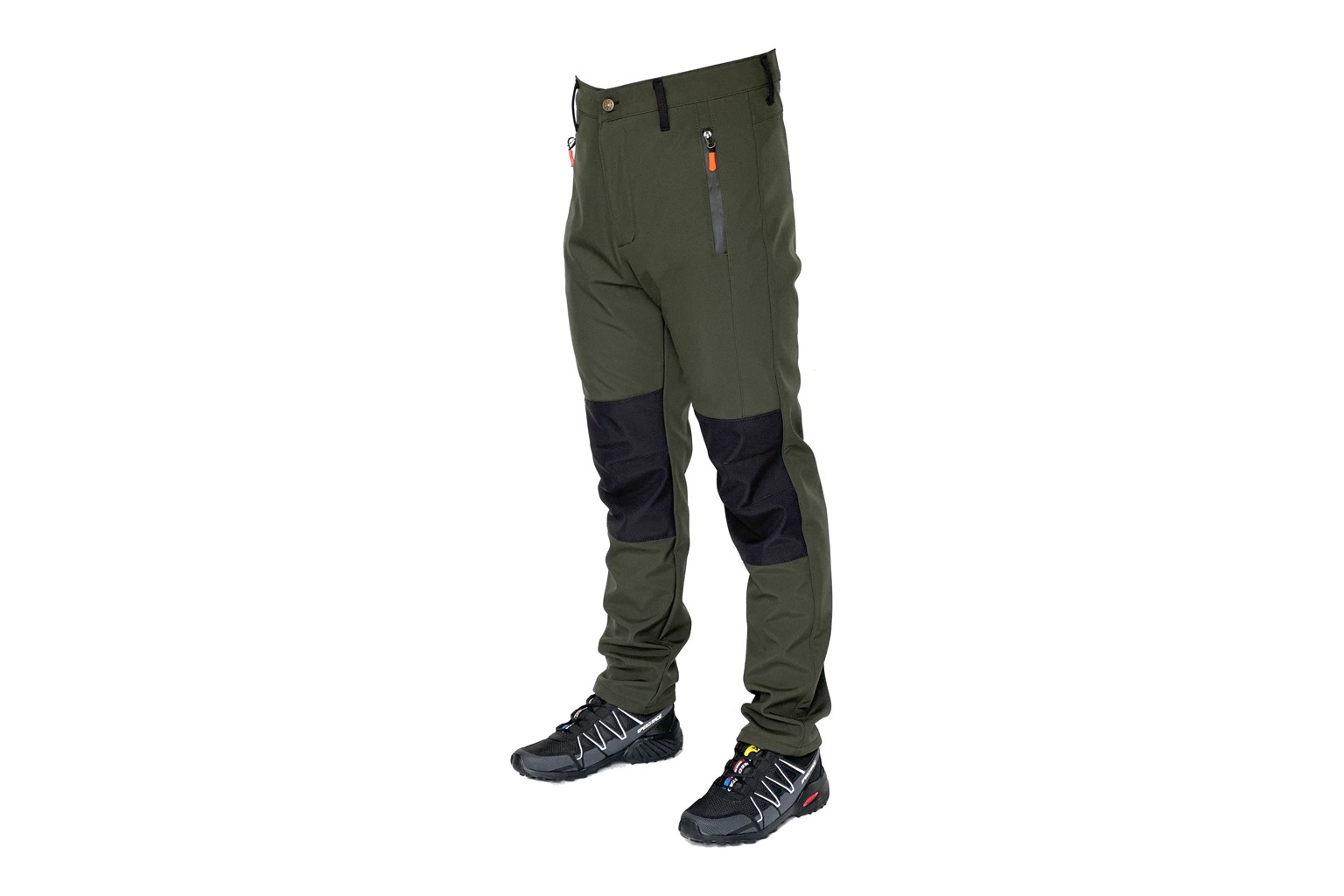 Haki softshell kışlık iş pantolonu arka görünüm